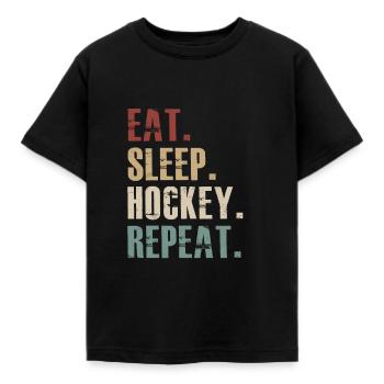 Mangez Sommeil Hockey Repeat - T-shirt Enfant - noir - Devant - AI Model Kid Female (0cm)