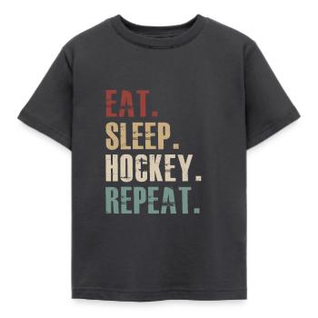 Mangez Sommeil Hockey Repeat - T-shirt Enfant - charbon - Devant - AI Model Kid Female (0cm)