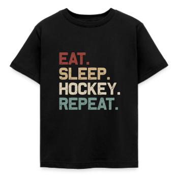 Mangez Sommeil Hockey Repeat - T-shirt Enfant - noir - Devant - AI Model Kid Female (0cm)