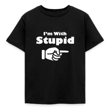 Je suis avec la chemise stupide - T-shirt Enfant - noir - Devant - AI Model Kid Female (0cm)
