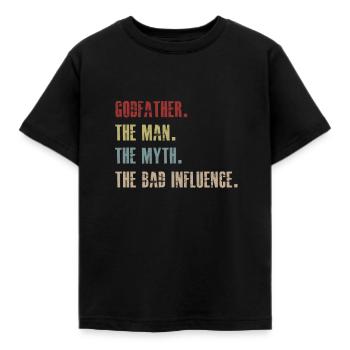 Godfather The Man The Myth The Bad Influence - Kids' T-Shirt - black - Front - AI Model Kid Female (0cm)