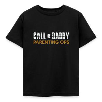 Gamer Dad Call of Daddy Shirt Parenting Ops - Kids' T-Shirt - black - Front - AI Model Kid Female (0cm)
