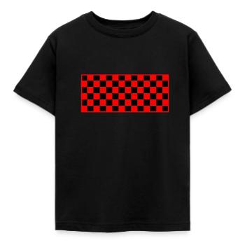 Damier à damier noir rouge - T-shirt Enfant - noir - Devant - AI Model Kid Female (0cm)