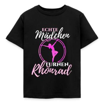 Rhönrad - Kinder T-Shirt - Schwarz - Vorne - AI Model Kid Female (0cm)