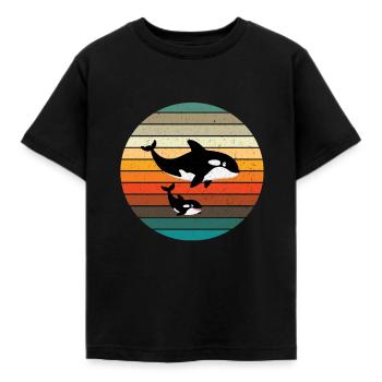 Orca - Kinder T-Shirt - Schwarz - Vorne - AI Model Kid Female (0cm)