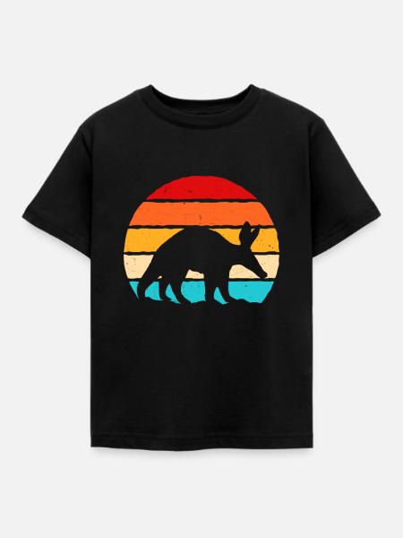 Erdferkel - Kinder T-Shirt - Schwarz