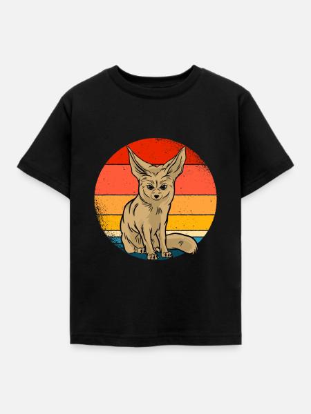Fennek - Kinder T-Shirt - Schwarz