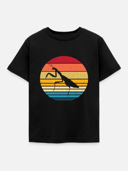 Gottesanbeterin - Kinder T-Shirt - Schwarz