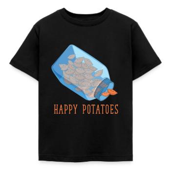 Sweet Potato Liebhaber Food Lover Glueckliche - Kinder T-Shirt - Schwarz - Vorne - AI Model Kid Female (0cm)