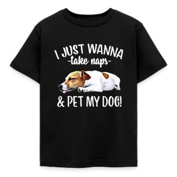 Jack Russell - T-shirt Enfant - noir - Devant - AI Model Kid Female (0cm)
