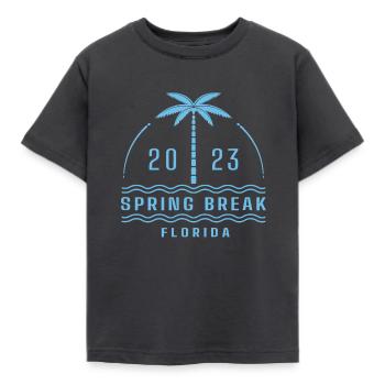 Passende Spring Break Strandurlaubsidee - Florid - Kinder T-Shirt - Dunkelgrau - Vorne - AI Model Kid Female (0cm)