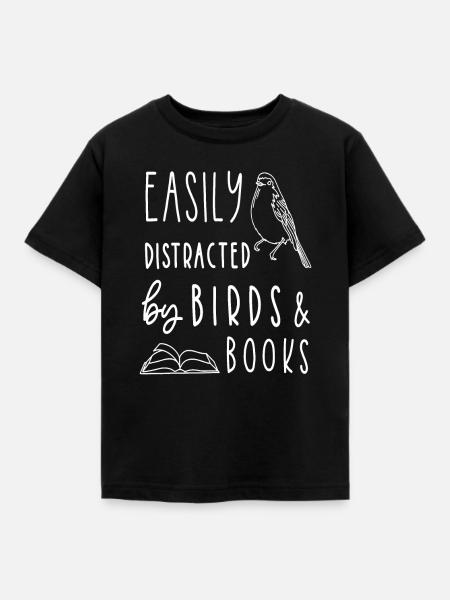 Vogelliebhaber, Vogelbücher, VogelbeobachtungLesen - Kinder T-Shirt - Schwarz