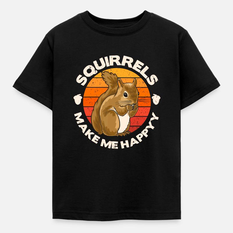 Squirrel, Funny Squirrel, Squirrel Lover - Kids' T-Shirt - black