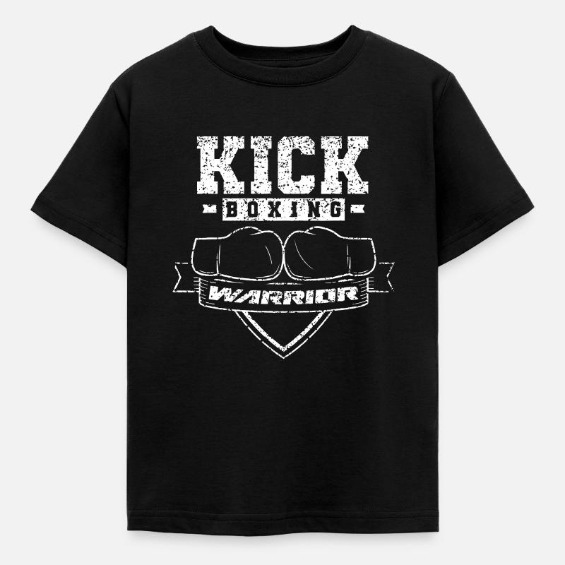 Kickboxen Krieger Kickbox Kickboxer Kickboxen - Kinder T-Shirt - Schwarz
