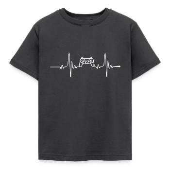Jeu - Joueur - Contrôleur - Console - Jeux - T-shirt Enfant - charbon - Devant - AI Model Kid Female (0cm)