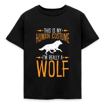 Wolf - Kinder T-Shirt - Schwarz - Vorne - AI Model Kid Female (0cm)