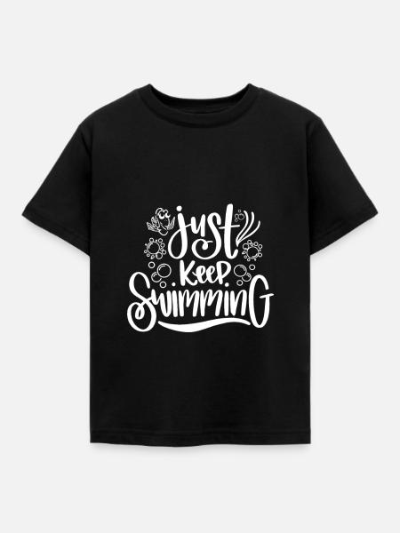 Schwimmen - Kinder T-Shirt - Schwarz