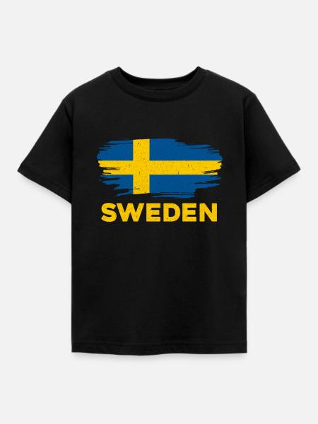 Schweden - Kinder T-Shirt - Schwarz