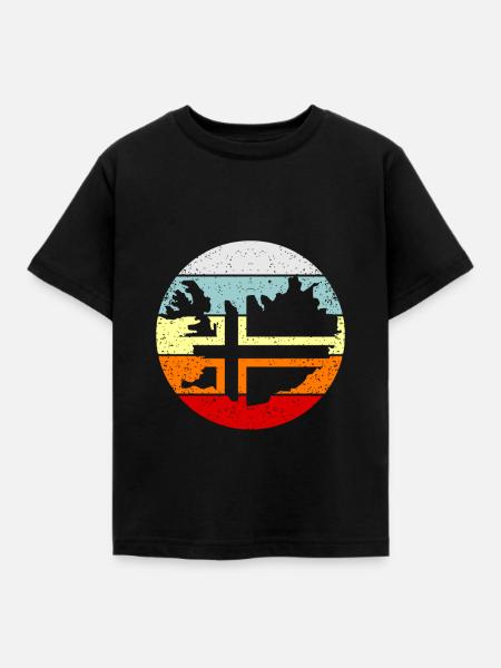 Island - Kinder T-Shirt - Schwarz
