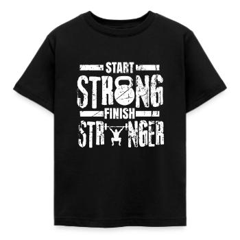 Fitness - Kinder T-Shirt - Schwarz - Vorne - AI Model Kid Female (0cm)