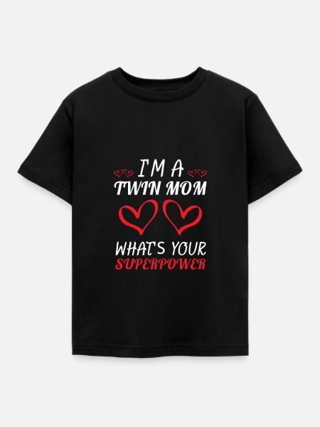 Mom Superpower - Mutter - Shirt - Kinder T-Shirt - Schwarz