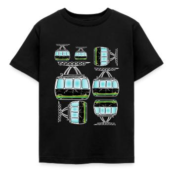 Bergbahn gondel seilbahn kunst - Kinder T-Shirt - Schwarz - Vorne - AI Model Kid Female (0cm)