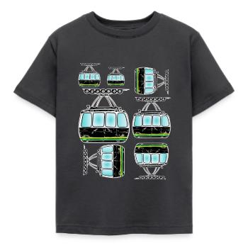 Bergbahn gondel seilbahn kunst - Kinder T-Shirt - Dunkelgrau - Vorne - AI Model Kid Female (0cm)