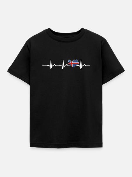 Island - Kinder T-Shirt - Schwarz
