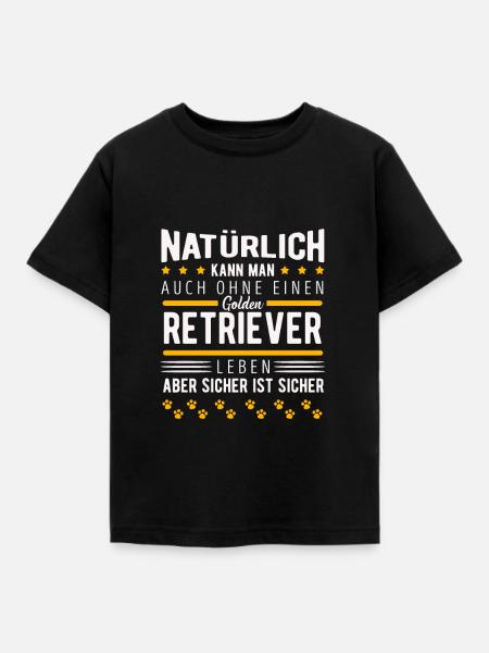 Golden Retriever - Kinder T-Shirt - Schwarz