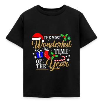 Christmas - Kids' T-Shirt - black - Front - AI Model Kid Female (0cm)