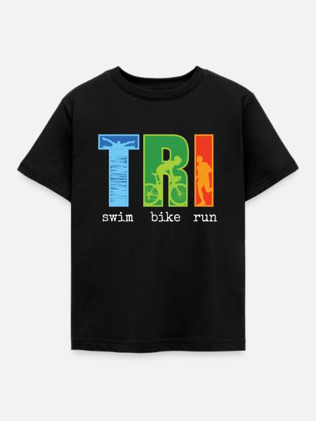 Triathlon - Kinder T-Shirt - Schwarz
