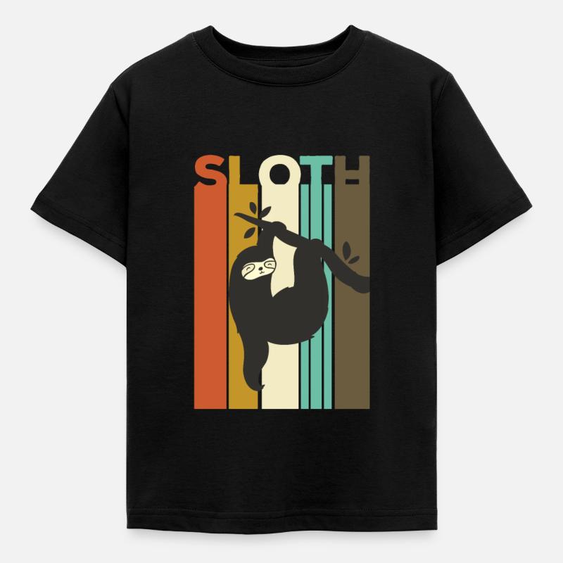 Faultier - Kinder T-Shirt - Schwarz