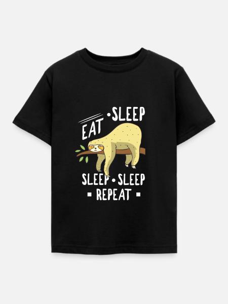 Faultier - Kinder T-Shirt - Schwarz