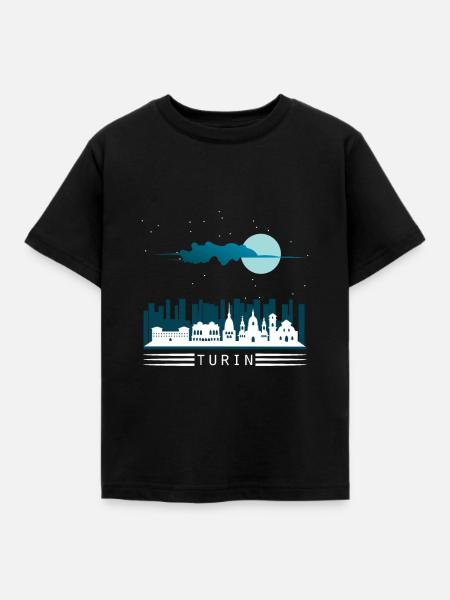 Turin - Kinder T-Shirt - Schwarz