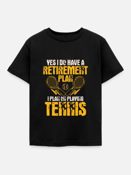 Tennis - Kinder T-Shirt - Schwarz