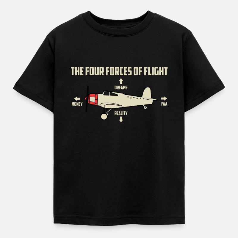 Flugzeug - Kinder T-Shirt - Schwarz