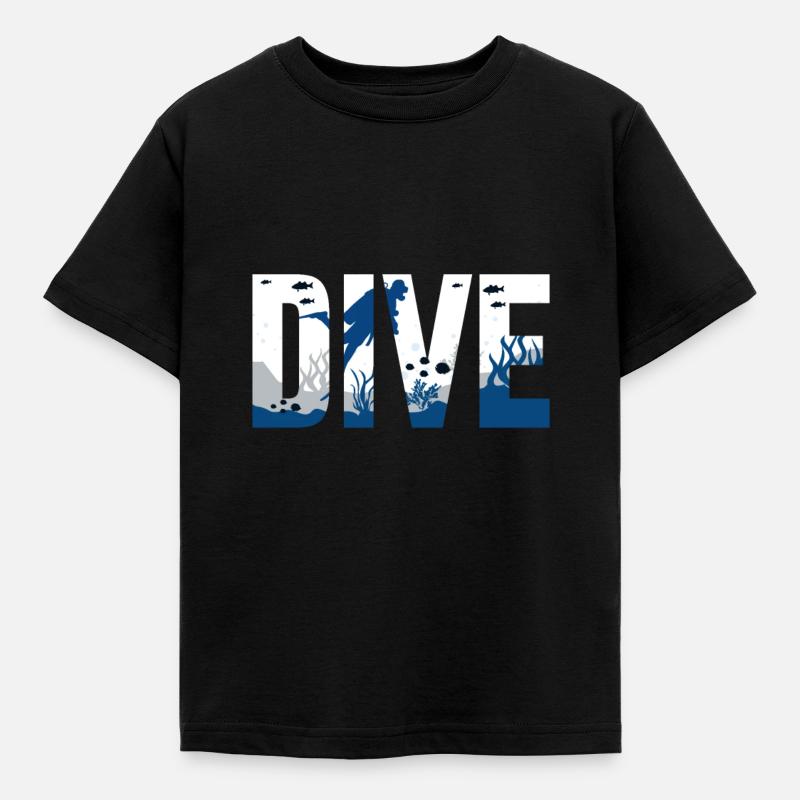 Tauchen - Kinder T-Shirt - Schwarz