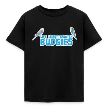 Life is better with budgies - Kinder T-Shirt - Schwarz - Vorne - AI Model Kid Female (0cm)