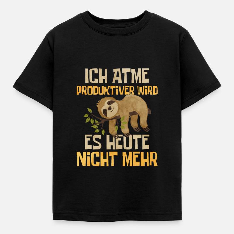 Faultier - Kinder T-Shirt - Schwarz