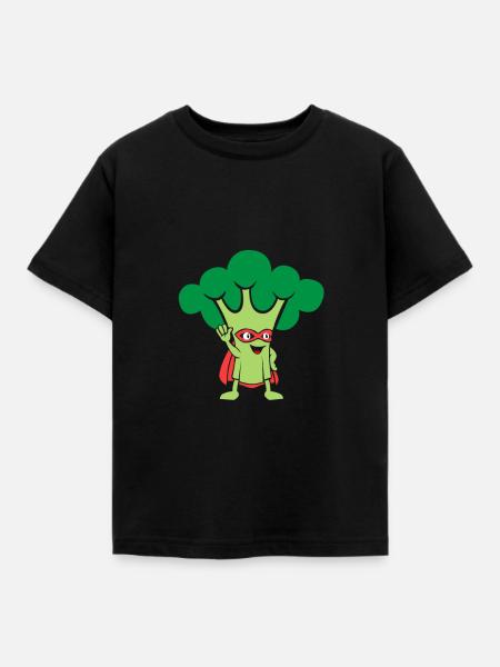 Brokkoli - Kinder T-Shirt - Schwarz