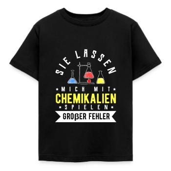 chemie - Kinder T-Shirt - Schwarz - Vorne - AI Model Kid Female (0cm)