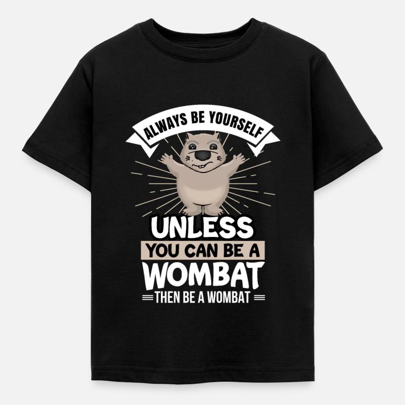 Wombat - Kinder T-Shirt - Schwarz