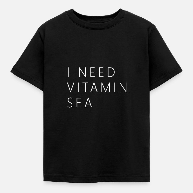 Sommer, Sonne, Urlaub, Strand und Meer - Kinder T-Shirt - Schwarz