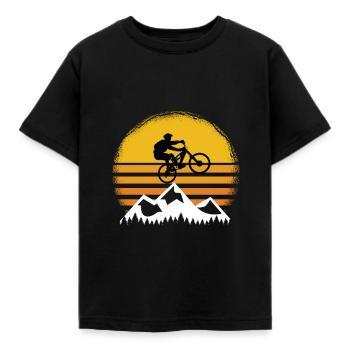 mountainbike mtb geschenk lustig - Kinder T-Shirt - Schwarz - Vorne - AI Model Kid Female (0cm)
