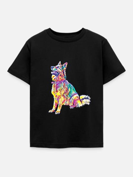 Schäferhund - Kinder T-Shirt - Schwarz