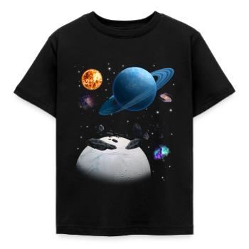 universe - Kids' T-Shirt - black - Front - AI Model Kid Female (0cm)