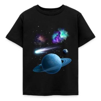 Universum - Kinder T-Shirt - Schwarz - Vorne - AI Model Kid Female (0cm)