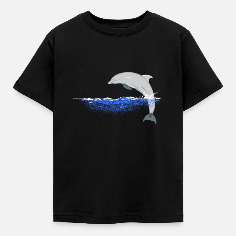 Conception de dauphins sautant - T-shirt Enfant - noir