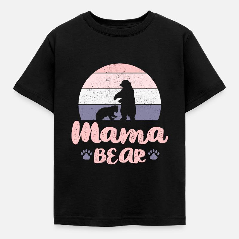 Mama Bear geschenk für mutter mamabär - Kinder T-Shirt - Schwarz