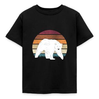 Eisbär Motiv Eisbären - Kinder T-Shirt - Schwarz - Vorne - AI Model Kid Female (0cm)